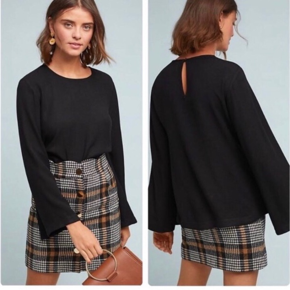 ✨Anthropologie Cloth & Stone Bell Sleeve Blouse XS $98 ✨ EUC